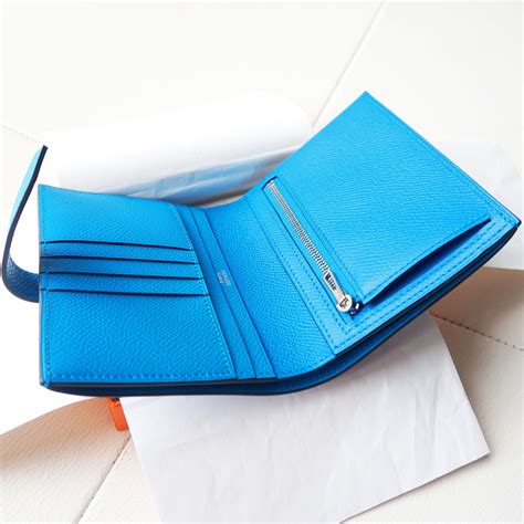 hermes wallet blue small|Hermes compact wallet.